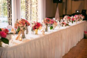 wedding bride and groom table