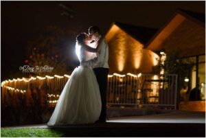 bride and groom at night